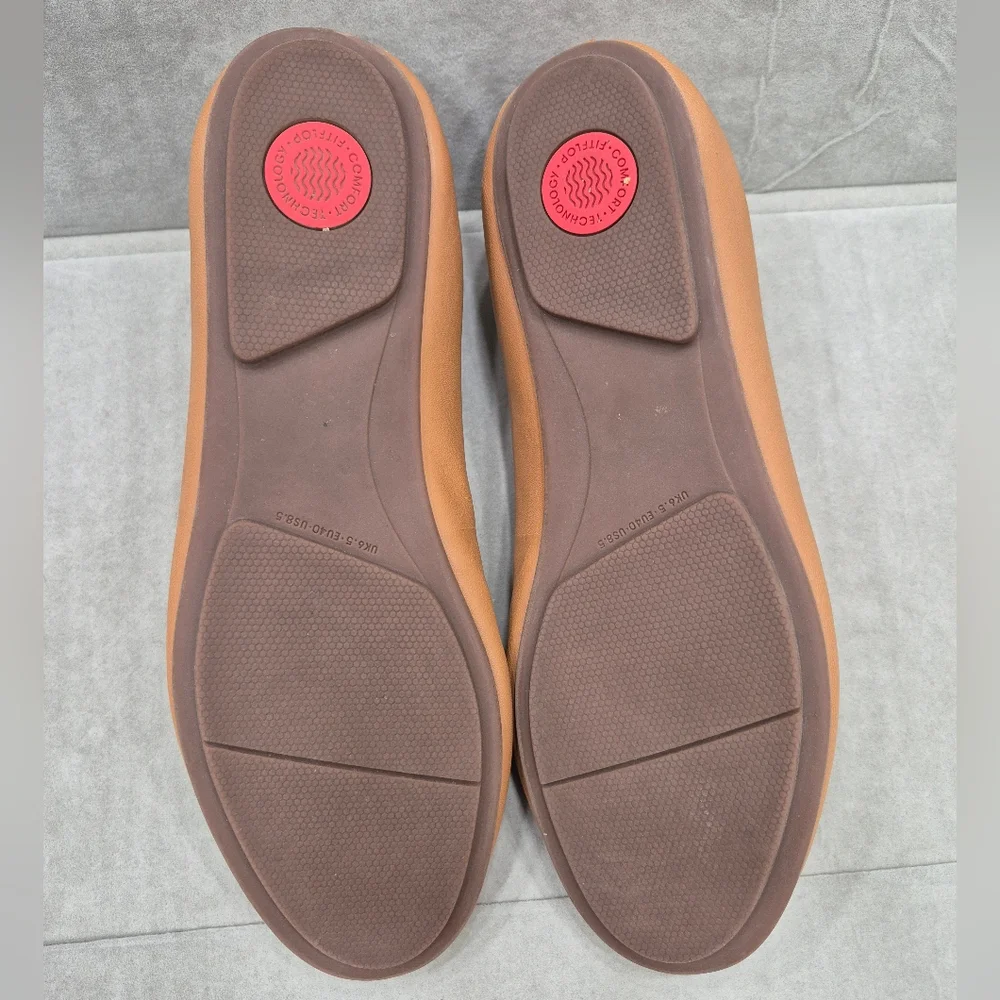 FitFlop Women's Tan Ballet Flats - Picture 11 of 13